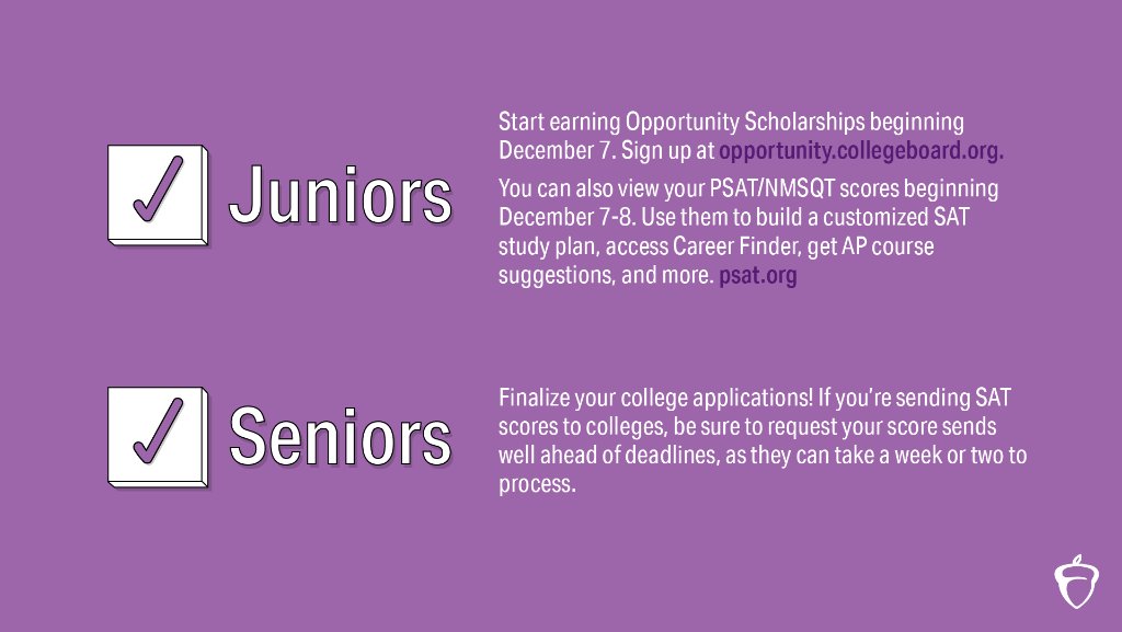 APforStudents's tweet photo. Juniors and seniors: Here are some steps you can take in December to keep your college planning on track. https://t.co/wqgjeFgfPz