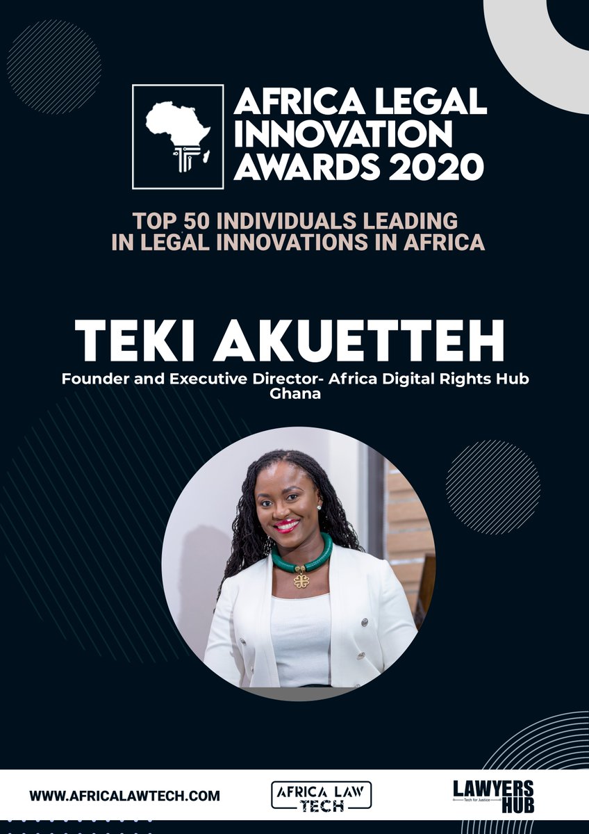  TOP 50 IN LEGAL INNOVATION IN AFRICA Teki Akuetteh,  @Nuerteki -  @hub_adr  #AfricaLawTech