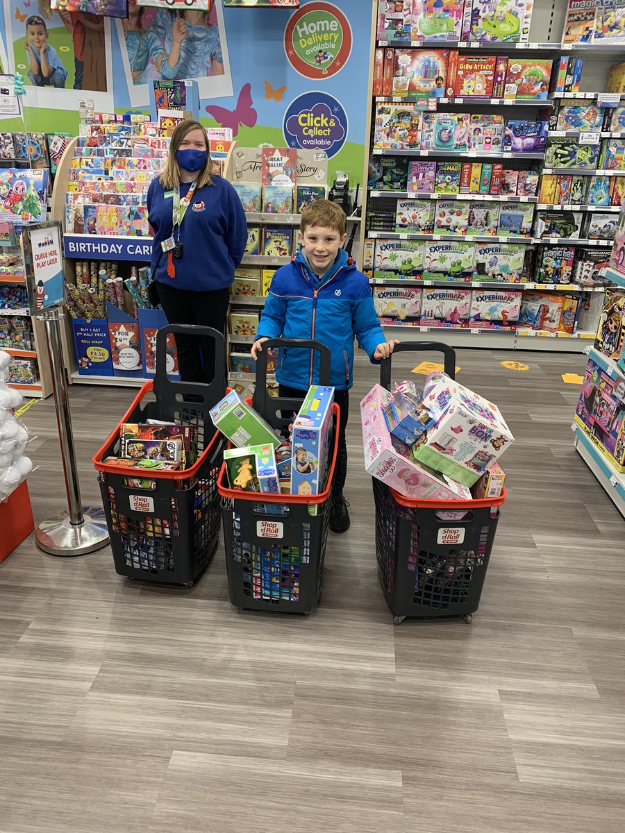 suzycartwright's tweet photo. Our little superstar spending the money he’s raised for Northwich Community Trust to ensure the most vulnerable &amp; in need children still have a magical Christmas thankyou Northwich @EntertainerToys for all your help today ❤️ https://t.co/zYuLHTOk2c