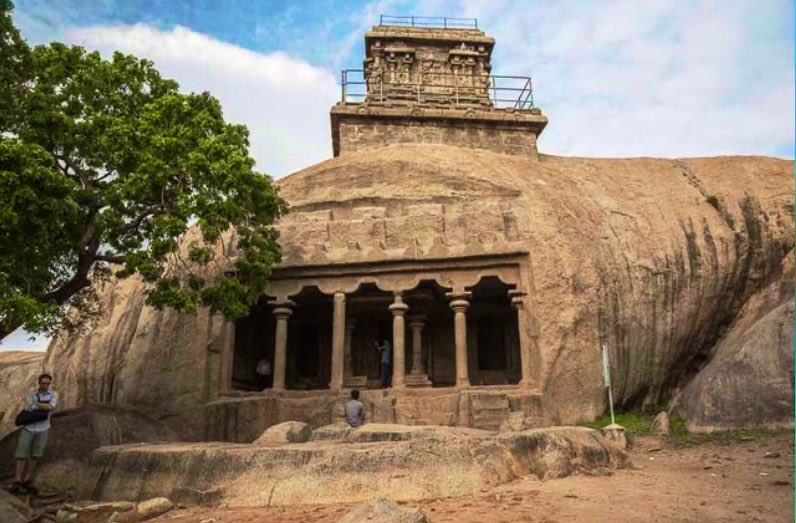 Mahishasuramardhini Mandapa Cave  #Temple also known as Yampuri is an excellent example of Indian rock-cut architecture dating from the late 7th century of the Pallava dynasty located on a hill along with other caves in  #Mahabalipuram  #Heritage  #UNESCO  #Thread