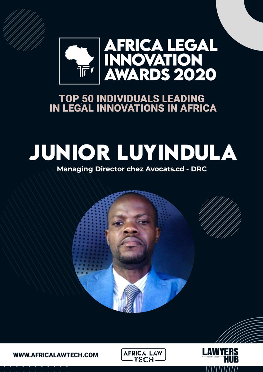  TOP 50 IN LEGAL INNOVATION IN AFRICA Junior Luyindula -  http://Advocats.CD   #AfricaLawTech