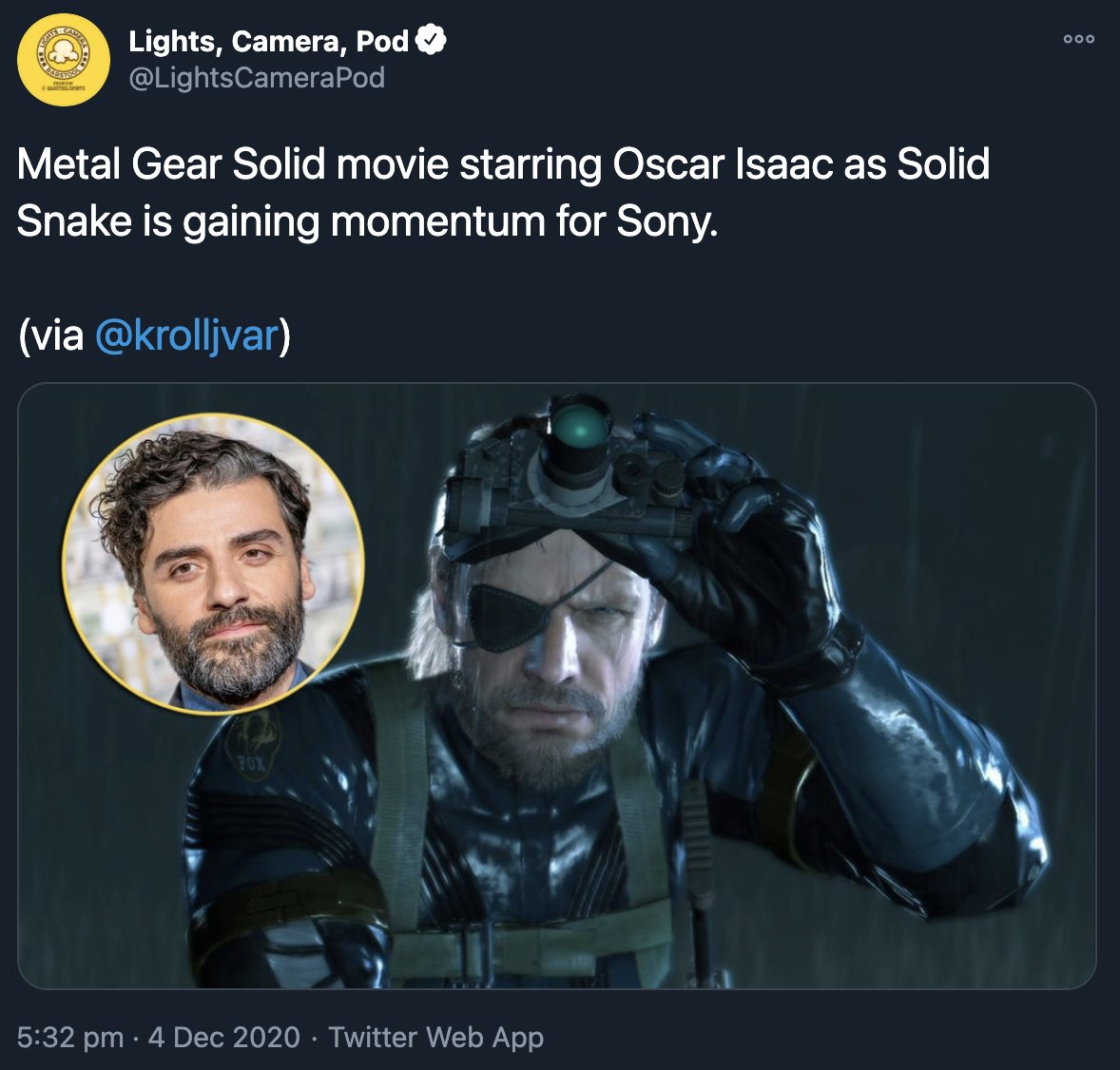 Oscar Isaac To Star As Solid Snake In Sony's 'Metal Gear Solid