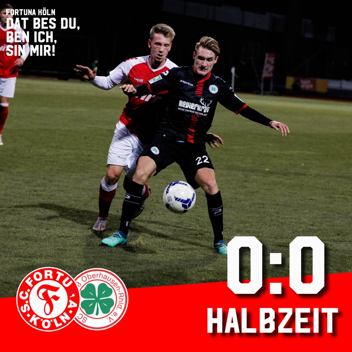 fortuna_koeln's tweet photo. Da ist der Halbzeitpfiff. Bisher gab es keine Tore im Flutlichtduell gegen Rot-Weiß Oberhausen.
#FORRWO https://t.co/ycWER8A9ud