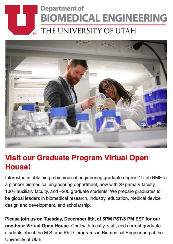 Timmins Lab (@timminslab) on Twitter photo <a href="/JeffWeissUT/">Jeff Weiss</a> and I are each recruiting PhD students across several projects in experimental and computational #biomechanics. Join us for a virtual open house to hear about the exciting research going on <a href="/UtahBME/">UtahBME</a>. DM or email (lucas.timmins@utah.edu) me for registration info. <a href="/JeffWeissUT/">Jeff Weiss</a> and I are each recruiting PhD students across several projects in experimental and computational #biomechanics. Join us for a virtual open house to hear about the exciting research going on <a href="/UtahBME/">UtahBME</a>. DM or email (lucas.timmins@utah.edu) me for registration info.