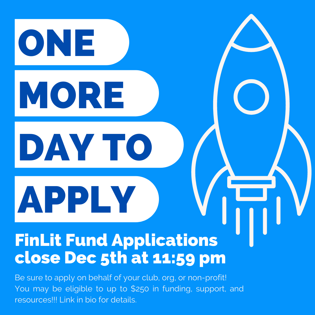 There's one more day to apply to FuturFund's FinLit Fund program!
Be sure to apply if you're looking to host an event or start a new financial literacy related project! 

Details and form  can be found at the link in our bio and here:
Details and Form: futurfund.org/futurfund-finl…