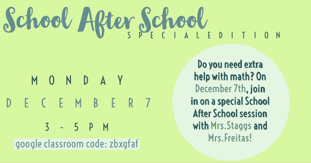Need extra help with math before finals? Join us on December 7th for a special edition of School After School!