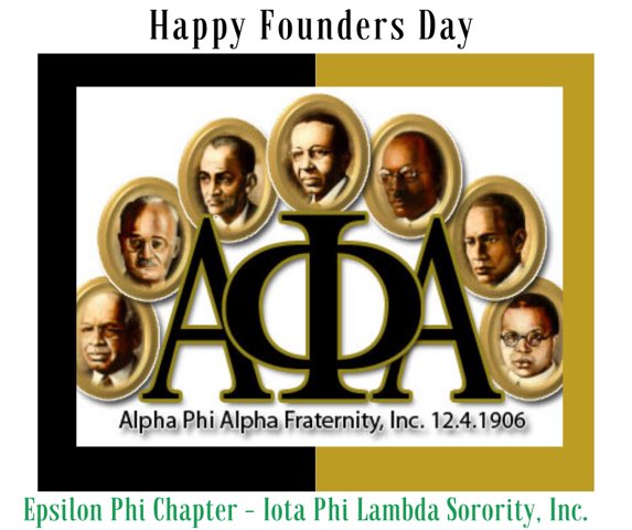 EPhi2016ipl's tweet photo. The Ladies of Iota Phi Lambda Sorority, Inc. - Epsilon Phi Chapter wishes a Happy Founders Day to the Oldest and Coldest, Men of Alpha Phi Alpha Fraternity, Inc. Congratulations on 114 Years of Service! 💚💛A special Happy Founders Day to our MOI Brother Larry! #114YearsOfService https://t.co/Mi8DxZPhkD