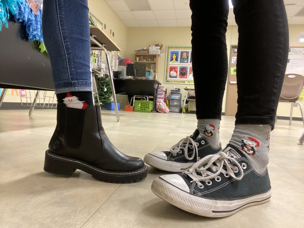 Flannels and Christmas socks for day 2 of the 12 days till Christmas break! 🎄 <a href="/MCJHGators/">Mayde Creek JH</a>