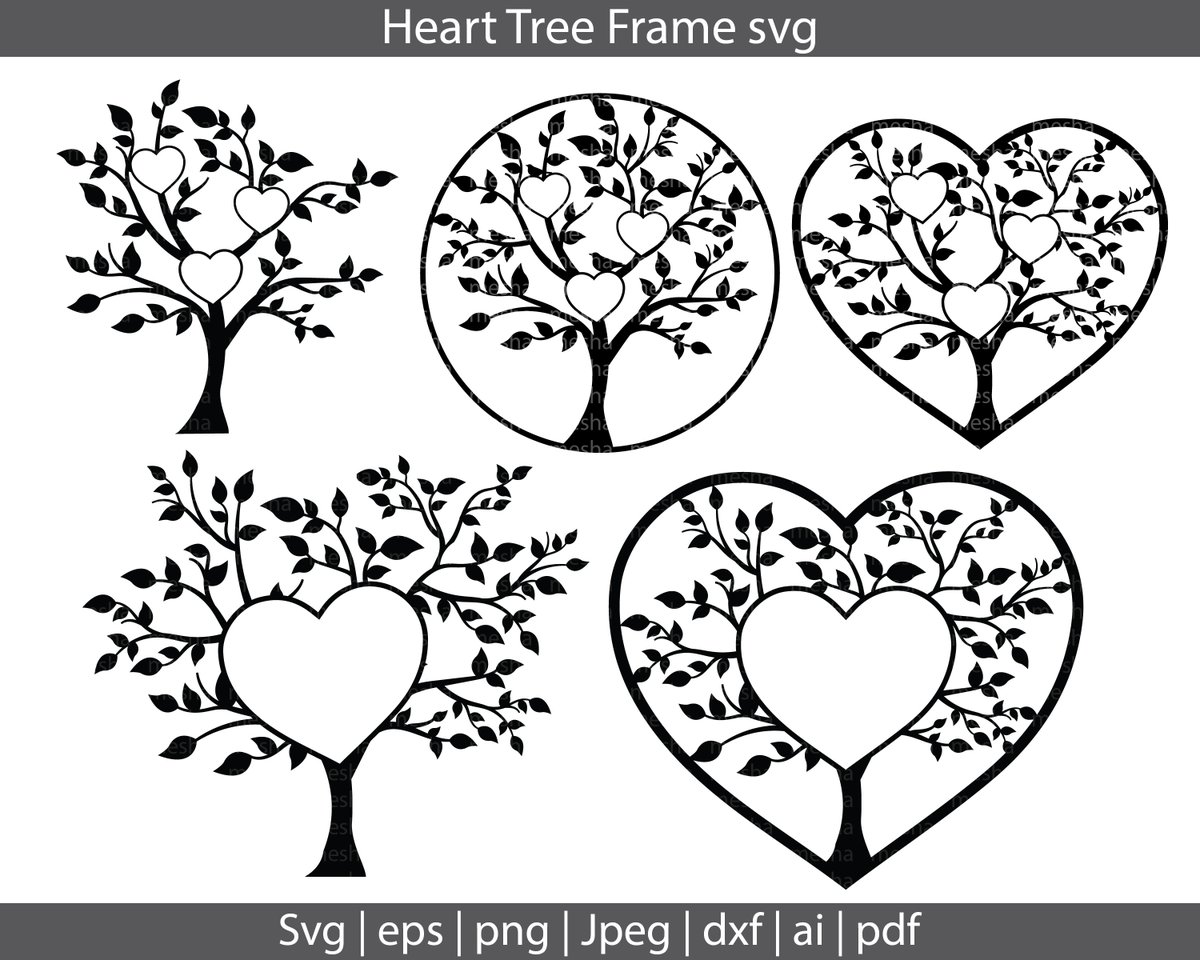 Download Mesha Arts On Twitter Excited To Share The Latest Addition To My Etsy Shop Tree Svg Bundle Heart Tree Frame Svg Tree Cut File Tree Frame Clipart Tree Monogram Svg Tree Heart