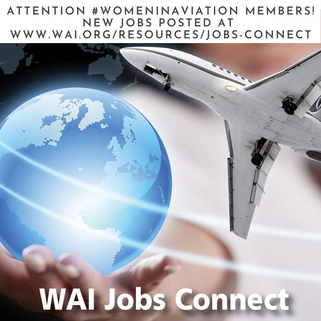 WomenInAviation's tweet photo. Great news for #WomeninAviation members! New job opportunities are now available at https://t.co/NYbvSQP7MK. #IamWAI https://t.co/uf55rq4I8H
