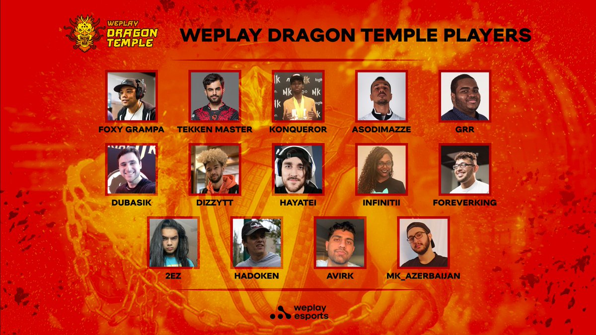 WePlayUFL's tweet image. Here are the 14 kombatants that will fight for glory at the WePlay Dragon Temple tournament!

14 will enter, but only one will be victorious! 🏆🥇💰

#weplayMK11 #weplayTemple