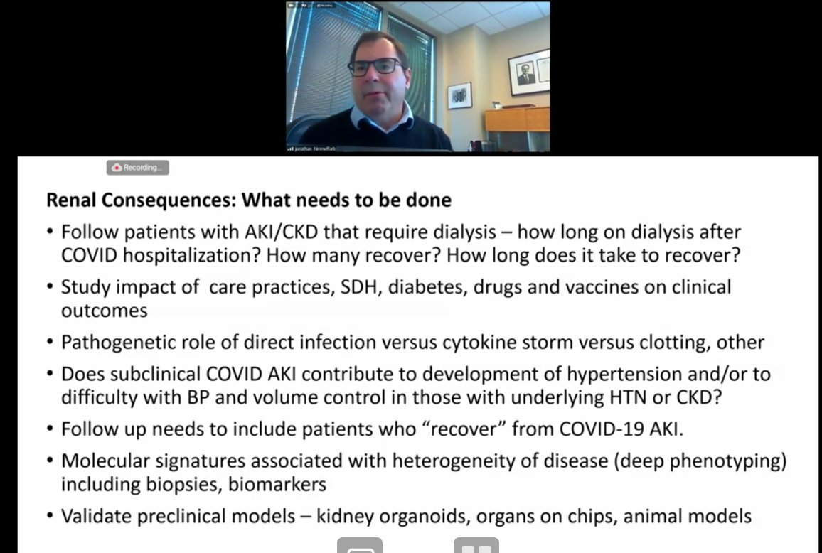 Dr. Jonathan Himmelfarb (UW) on GI/renal/metabolic of  #LongCovid:- Renal consequences: what needs to be done(Slide with text bullet points on this)