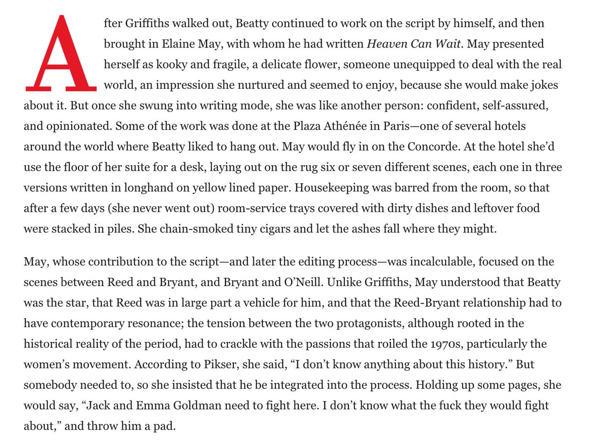 MANK, but about the making of REDS is the movie I was born to write