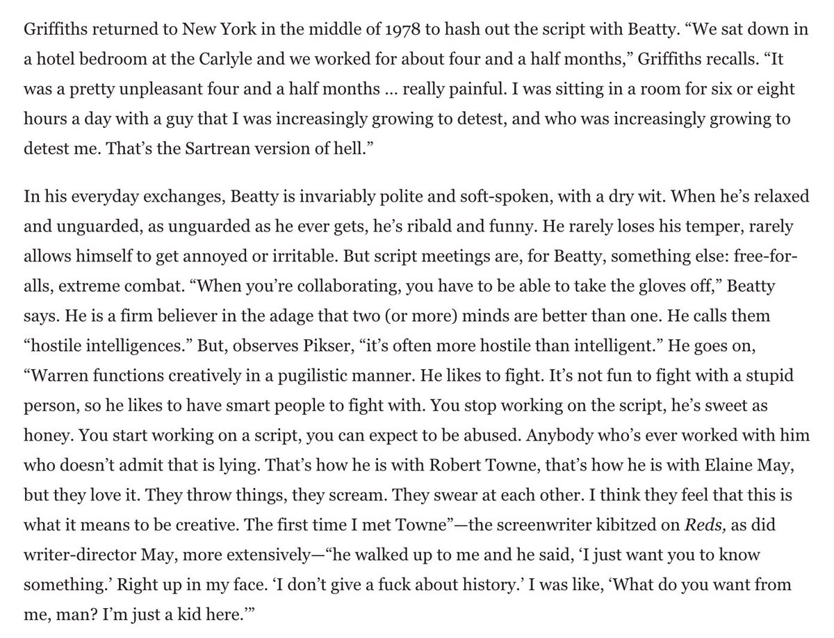 MANK, but about the making of REDS is the movie I was born to write