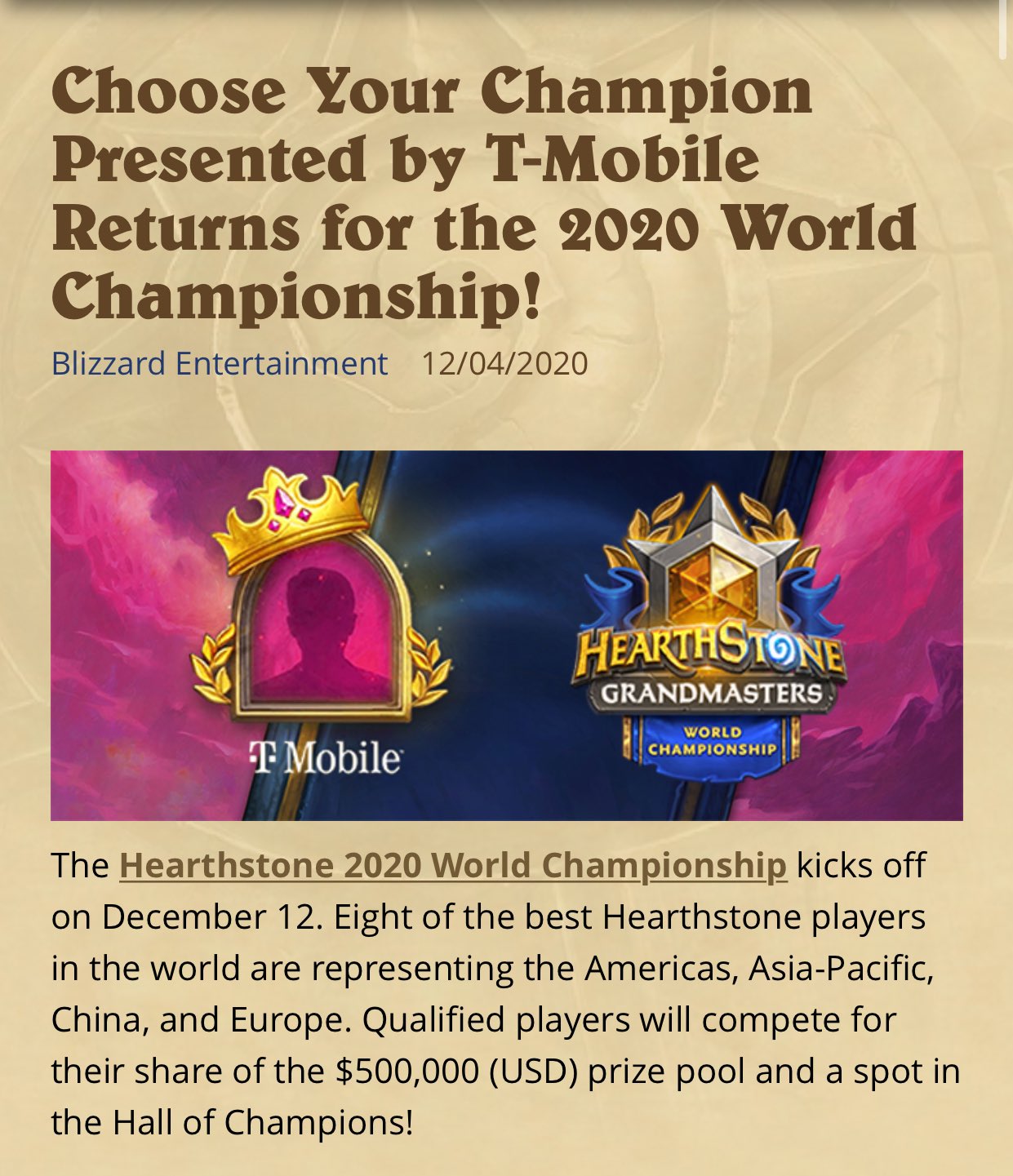 ekskrementer skøjte politik Ben Hearthstone on Twitter: "Choose your Champion is back! 🏆 Earn packs as your  Champion advances! Love this! Earn an extra pack if you are a T Mobile  customer? That's new #hearthstone