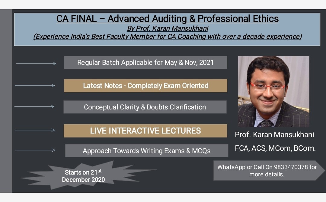 KaranMansukhan3's tweet image. CA Final New Batch Commencing Soon.

Enroll now!!!
#cacoaching #cafinal #caintermediateclasses #chennaifoodie 
#mumbaikar 
#kereladiaries 
#banglore 
#orrisatourism 
#gujarat 
#hashtags