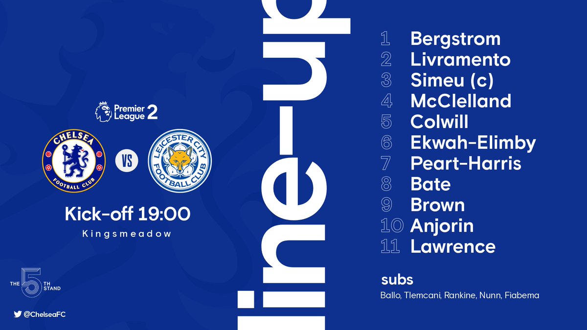 π Team news is in from Kingsmeadow, here's how #CFCDev line-up tonight!
Remember you can watch live on the 5th Stand app or Chelsea website from 6:55pm. https://t.co/mJQwSCwao3