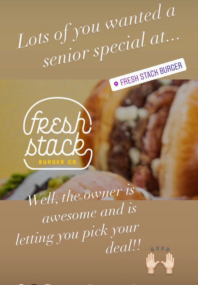Lzhs2021's tweet photo. Hey LZHS 2021 Seniors!! You asked for a special at Fresh Stack, and itβs coming!! BUT, the awesome owner is letting YOU choose your deal! Head on over to Instagram story LZHS.class.of.2021 and vote today!! Thank you Fresh Stack Kildeer! #freshstack https://t.co/1GbLSvGhzj