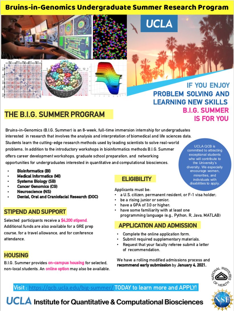Hello SACNISTAs! 

Join us next week and learn how to formulate a strong application for <a href="/UCLA_BIGSummer/">BIG Summer Program</a>.

Register in advance for this meeting:
calstatela.zoom.us/meeting/regist…

@sacnas <a href="/calstatelaNSS/">Cal State LA College of Natural & Social Sciences</a> <a href="/UCLAQCBio/">UCLA QCBio</a>