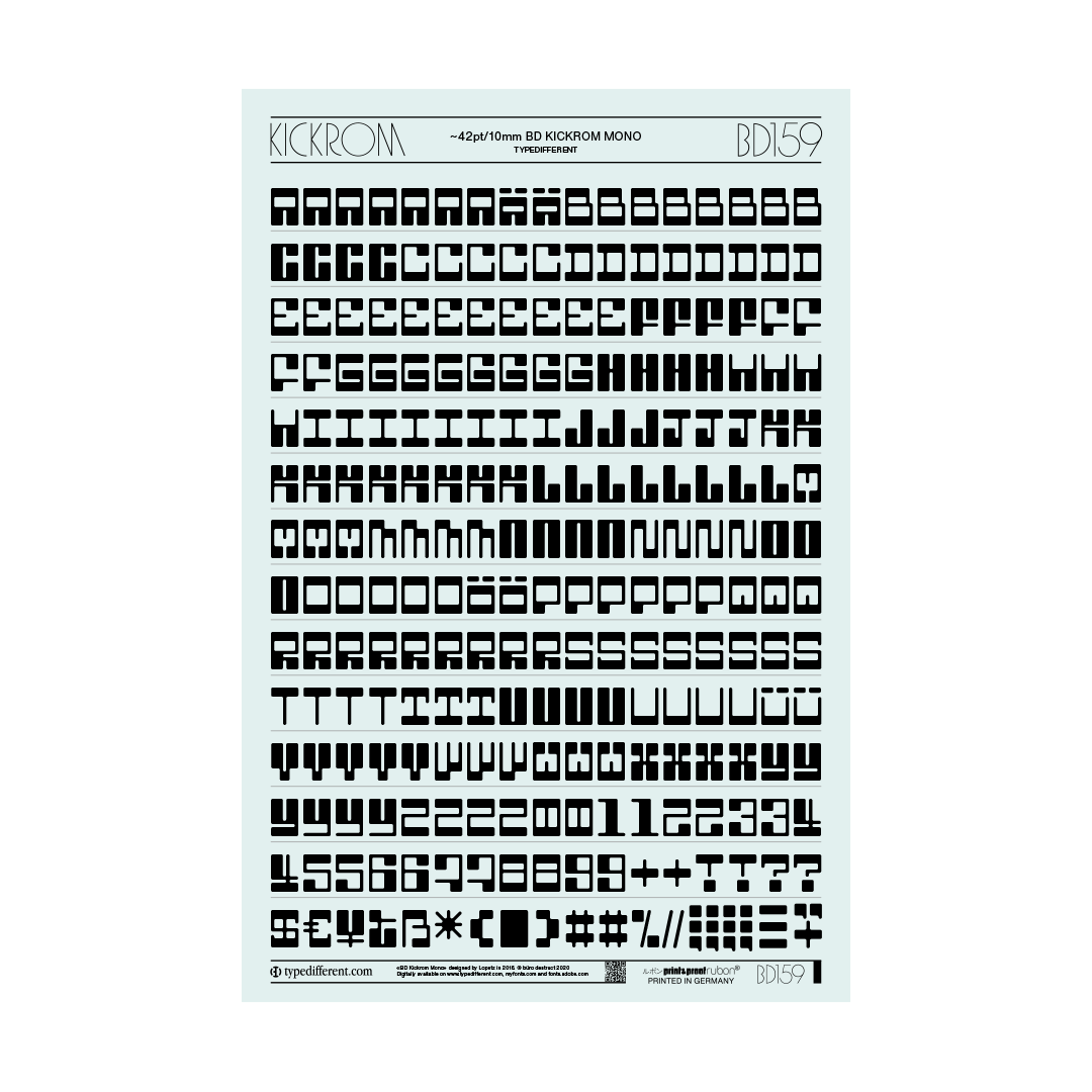 BuroDestruct's tweet photo. RRREEEAAADDDYYY for production: Limited set of BD Typedifferent #fonts #letraset.
.#rubon #typeface #typography #burodestruct #typedifferent https://t.co/PrWHEtF2lj