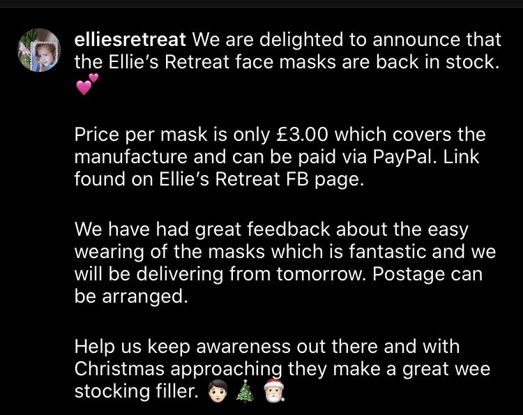 EllieH_ABC's tweet photo. #ElliesRetreat masks back in.

Unisex &amp; comfortable for all ages

#StockingFiller #Community https://t.co/W7ebLkmACf