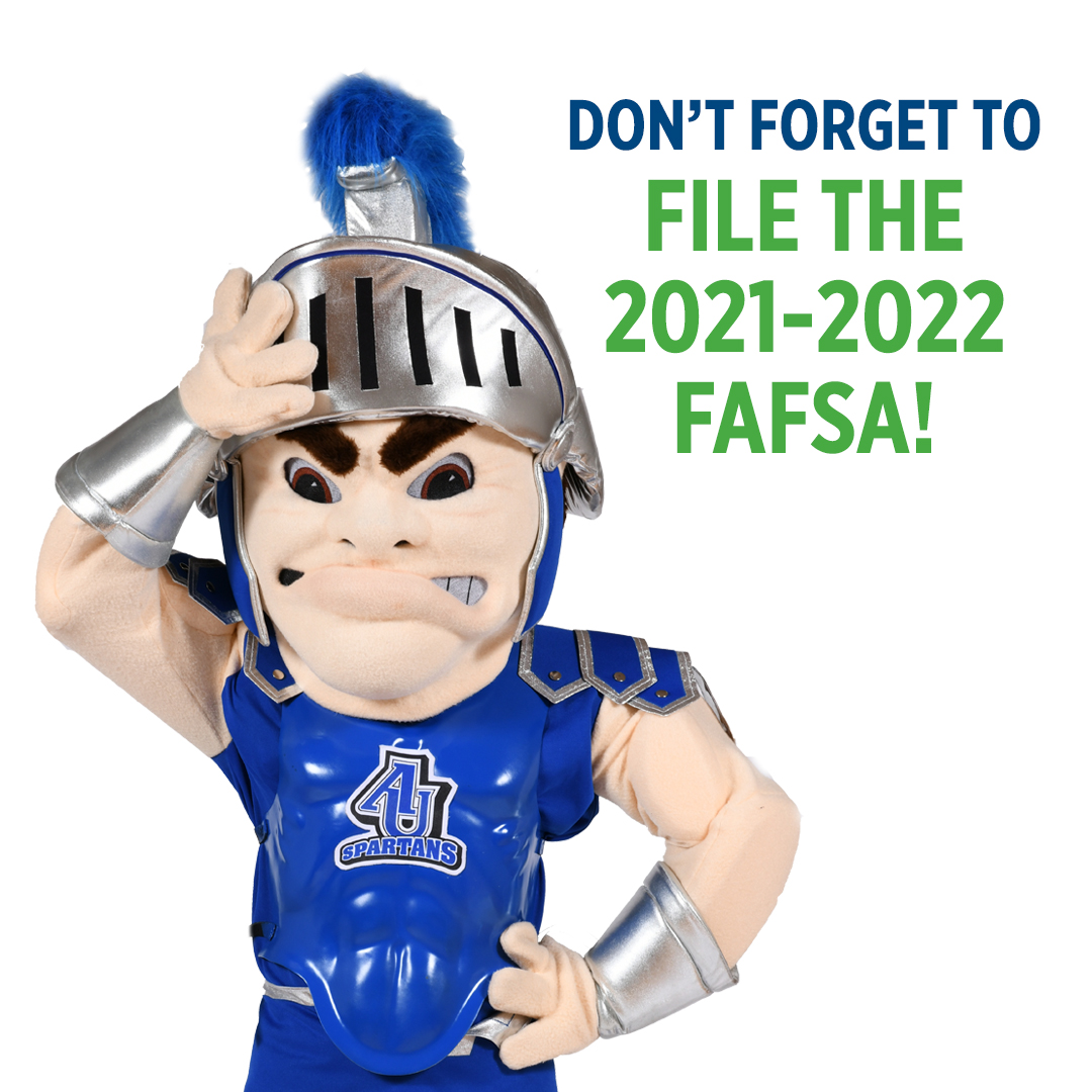 We know this is a busy time of year, but don't forget to file your FAFSA for 2021-2022! Visit fafsa.gov to get started and use AU School Code 001634.