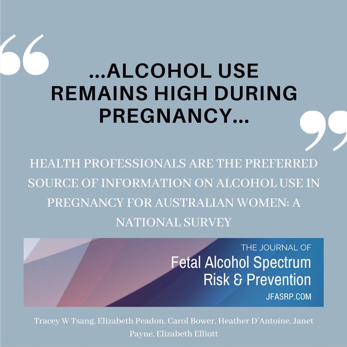 jfasrp_DPG's tweet photo. Just Published: Health Professionals are the Preferred Source of Information on Alcohol Use in Pregnancy for Australian Women: A National Survey

Read it now: https://t.co/7TzPWREhye
#FASD #FASDresearch #FASDprevention https://t.co/jVDoe3AmUy