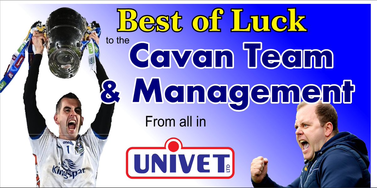 Univet Ltd (@univet_ireland) on Twitter photo Congratulations to our Ulster Champions. Best wishes to Mickey, Raymond and all <a href="/CavanCoBoardGaa/">Official Cavan GAA</a> team & management in tomorrow’s All Ireland semi final from all in Univet. Congratulations to our Ulster Champions. Best wishes to Mickey, Raymond and all <a href="/CavanCoBoardGaa/">Official Cavan GAA</a> team & management in tomorrow’s All Ireland semi final from all in Univet.