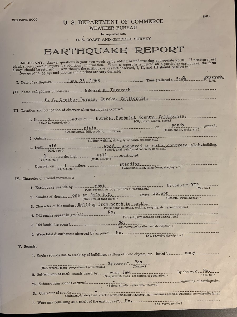 paulearle's tweet photo. Continuing the cleaning of old filing cabinets at NEIC. Here is how felt reports were done in 1968. https://t.co/Gi1nAYr72V