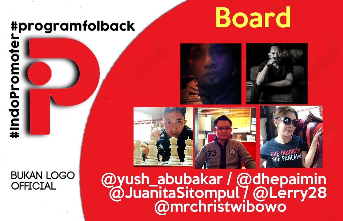 Sapa mesra board #IndoPromoter 

<a href="/yush_abubakar/">Yush</a> 
@dhepaimin 
<a href="/JuanitaSitompul/">🌺 JES 🌺</a> 
<a href="/Lerry28/">Lerry Reinato</a> 
<a href="/mrchristwibowo/">ℂ𝕙𝕣𝕚𝕤𝕥𝕚𝕒𝕟𝕥𝕠 𝕎𝕚𝕓𝕠𝕨𝕠 🇲🇨🇳🇿</a>