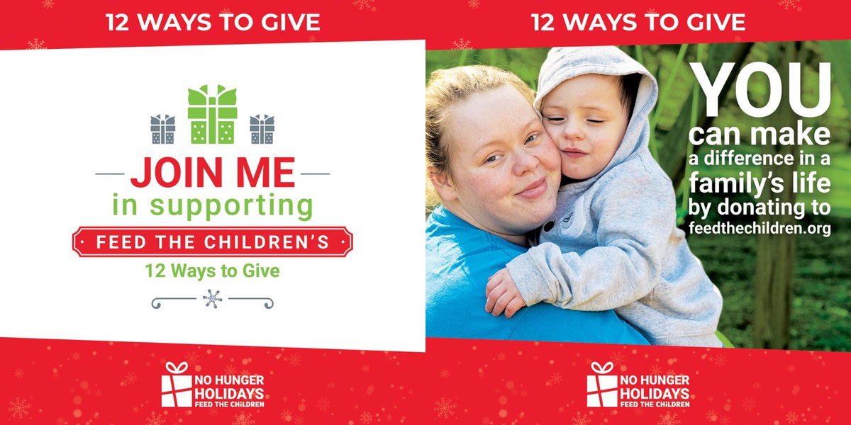 Join me in supporting <a href="/feedthechildren/">Feed the Children</a> this holiday season. Visit: feedthechildren.org/pages/no-hunge… to donate and make a difference.
#FeedtheChildren #ShareYourGood #12waystoGive