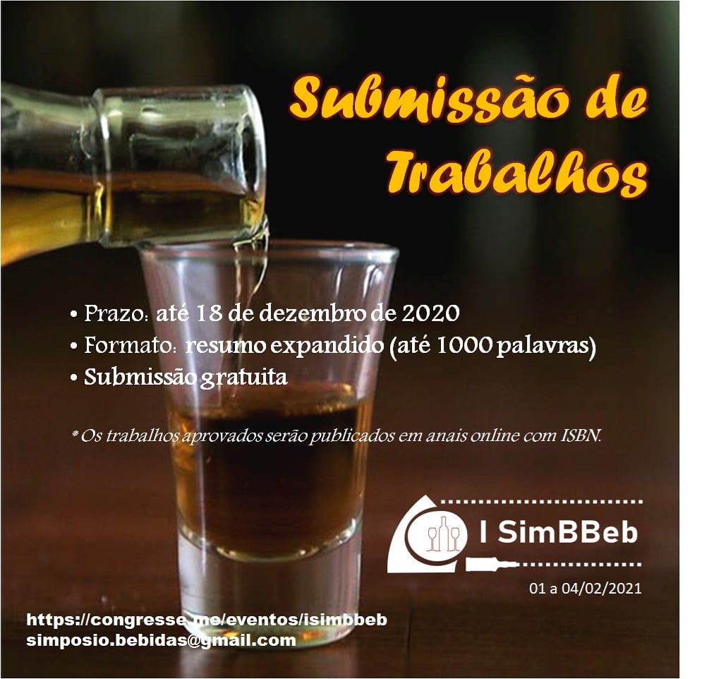 beb_sim's tweet image. #simpósio #congresso #evento #palestra #minicurso #online #cachaça #cerveja #vinho #bebidas #fermentação #destilação #tecnologia #ciência #engenharia #inovação #alimentos #publicação #resumo #conhecimento #universidade #instituto #pesquisa #ensino #progresso #novidade