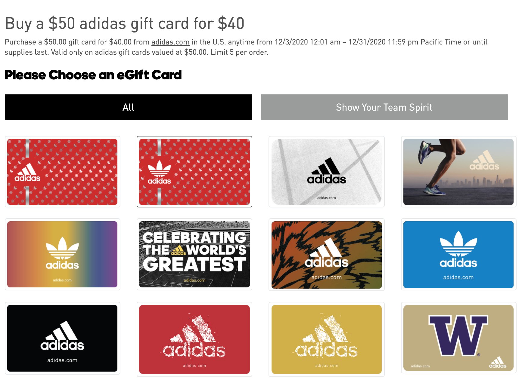 BOOST LINKS on Twitter: "Ad: adidas Gift Card on sale $40 for $50 gift card  - discount applied in cart (only works on $50) SHOP =&gt;  https://t.co/JteHnrZez7 https://t.co/5sWaTYZc3w" / Twitter