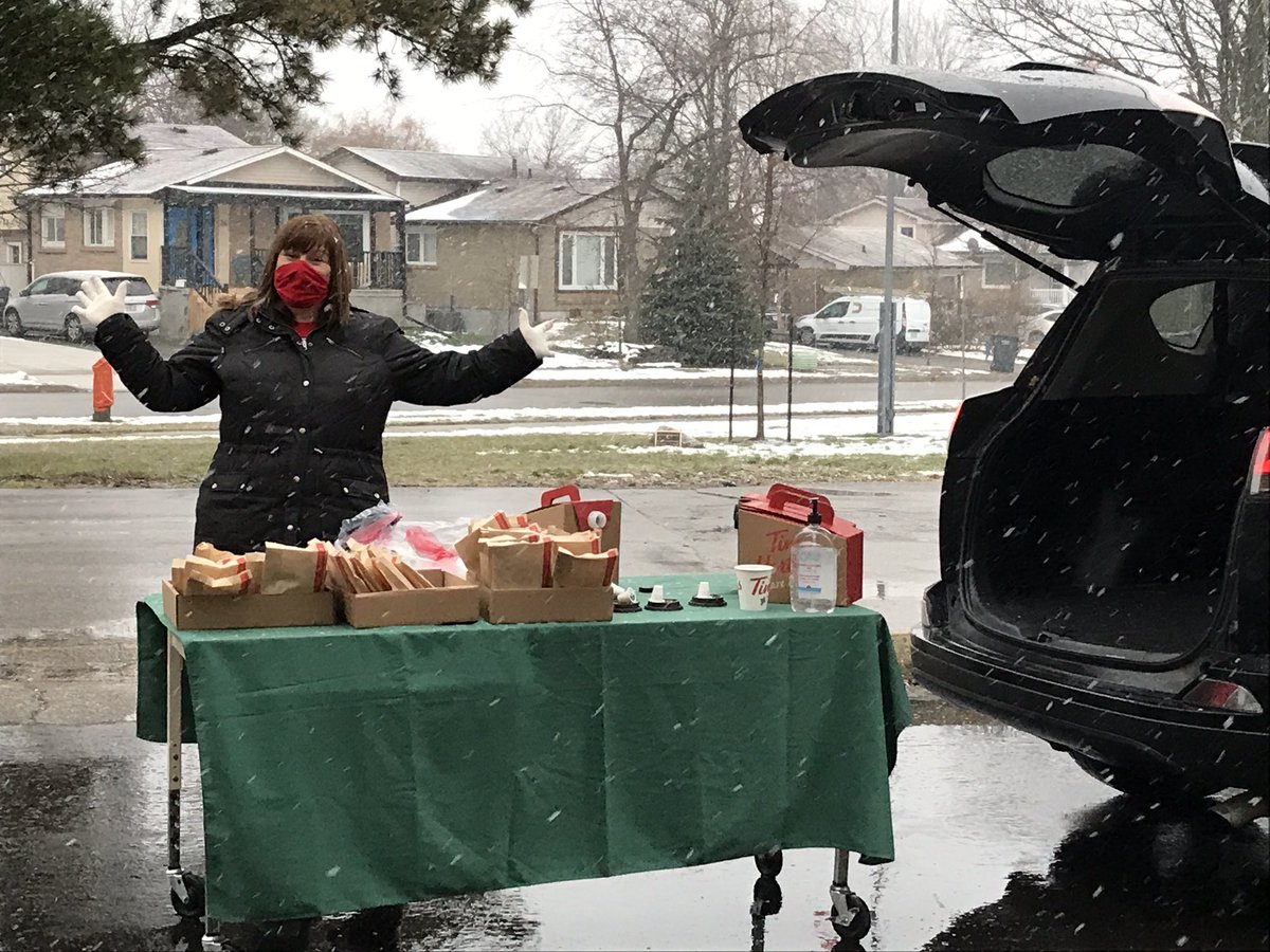 Thank you to our AMAZING leader, @kennedy_les for the tailgate Tim’s this morning. #dedication #love #care <a href="/MadocDrive/">Madoc Drive PS</a> is so blessed to have her! @LizCookPDSB
