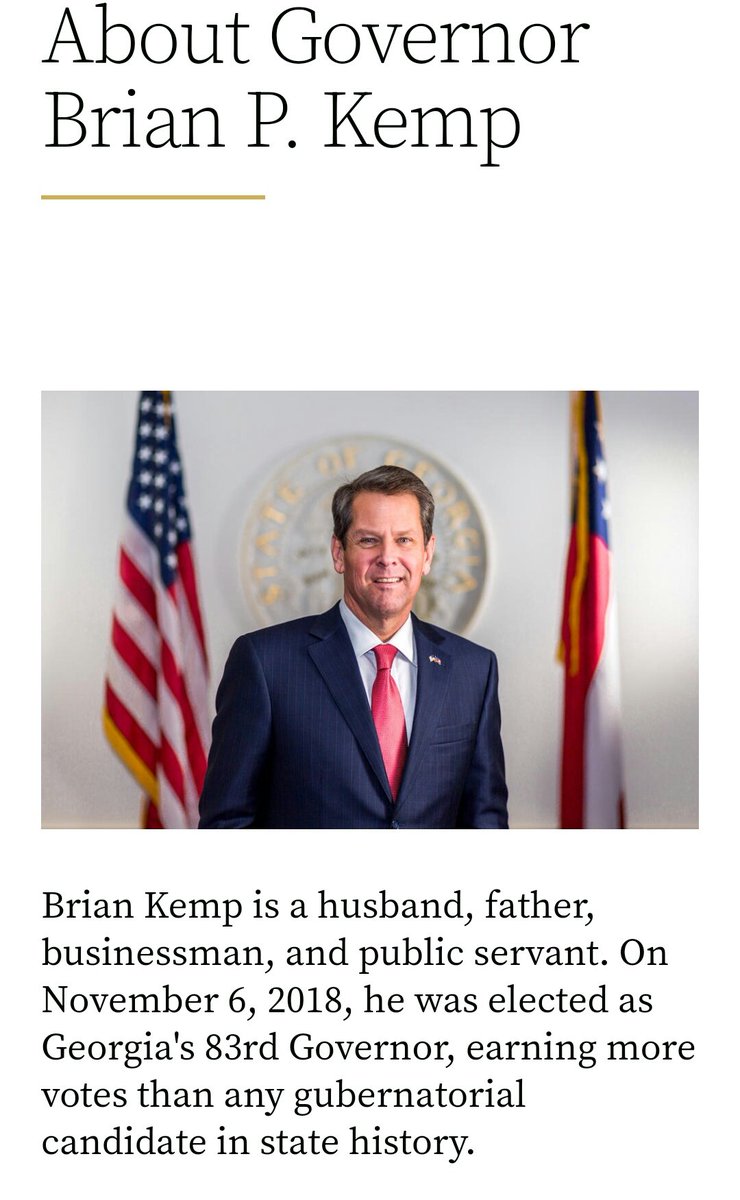 2. Brian Kemp took office as Gov in 2018, after previously serving as SOS for Georgia and as a State Senator. Kemp states that he built his first business, Kemp Development and Construction Company. There are multiple listings for Kemp Constuction.