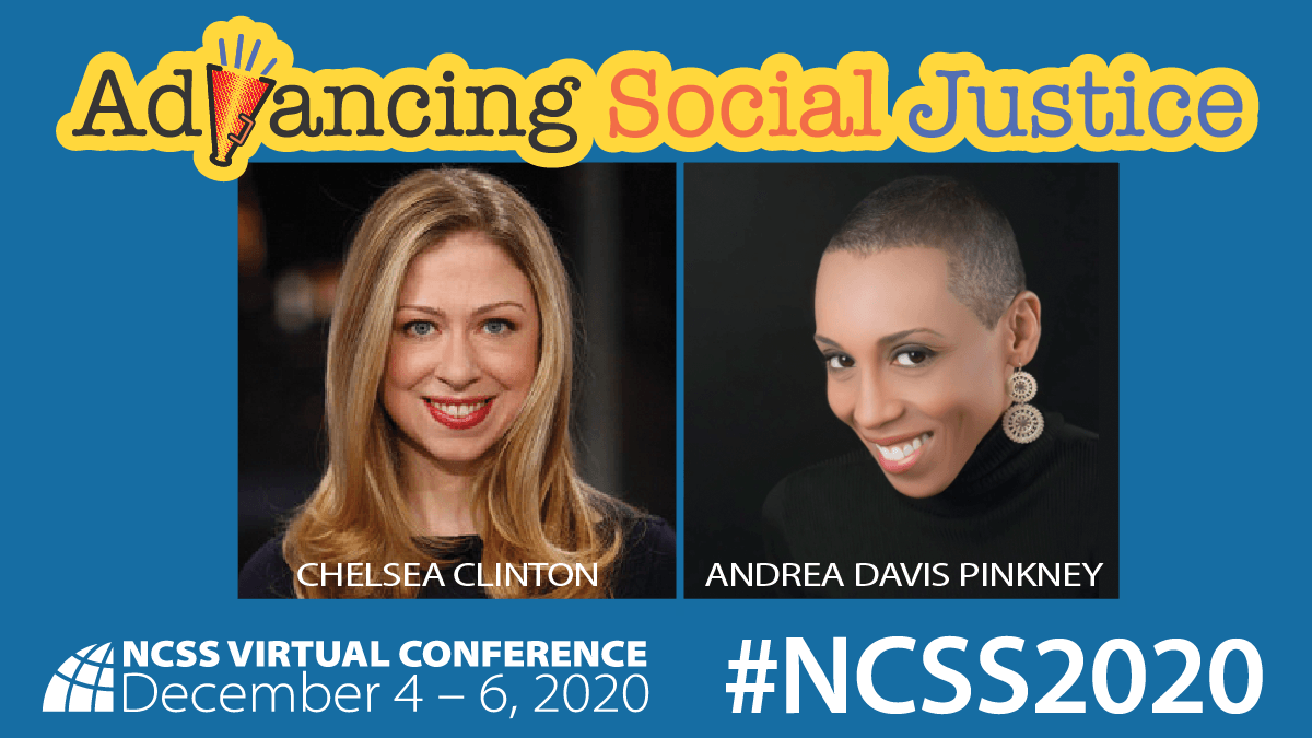 NCSSNetwork's tweet photo. We're getting ready to start our first #NCSS2020 keynote session with @Chelsea Clinton and @AndreaDavisPink. We'll see you there! https://t.co/vJ2zrLNutj