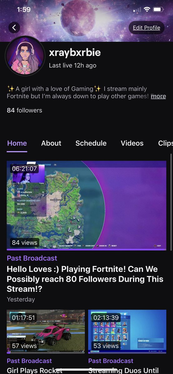 So I hit 80 followers on twitch last night and I’m so happy and really excited to grow more! So for anyone who sees this and you don’t follow my twitch please do Im really trying to get to 100!😭💞✨