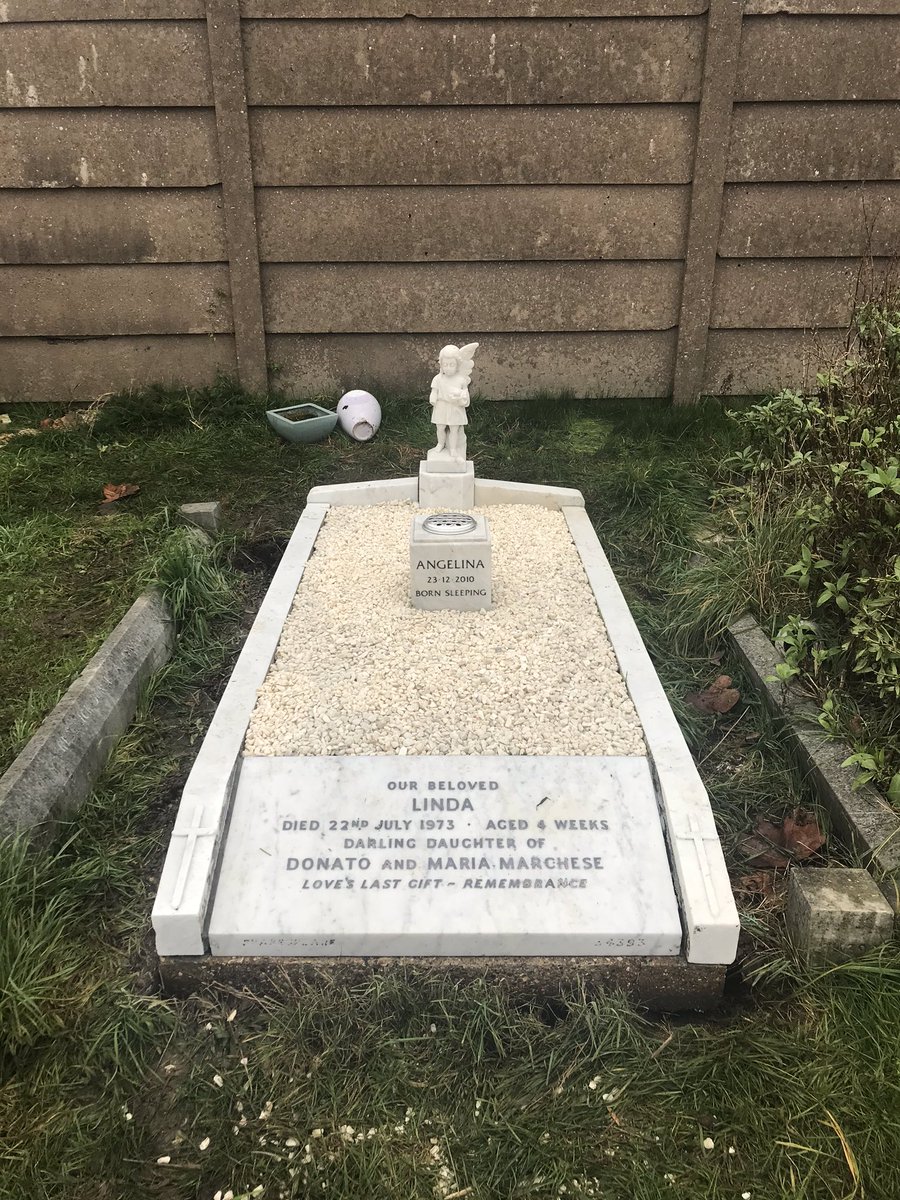 VMonumental's tweet photo. One of many renovations completed over the past couple of weeks. This has been fully cleaned, raised and then levelled due to subsidence and then new white chippings for our clients of 3 sisters ✅ this couldn’t believe it was the same memorial 😇😇 https://t.co/jG1u4gBPsf