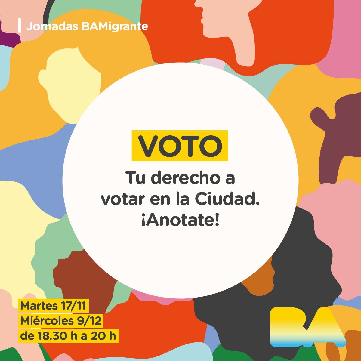 MinGobBA's tweet photo. El 9 de diciembre de 18:30 a 20:00 hs participá de una nueva jornada de #BAMigrante⁣ para conocer tus derechos y recibir herramientas para desarrollarte en la Ciudad.

Para participar es importante que te inscribas ingresando en: https://t.co/35URrEEqSq

¡Te esperamos! https://t.co/3k9CjyQWQd