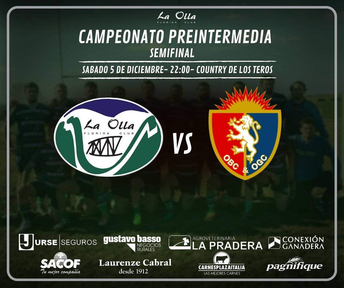 Este sábado 5/12 jugamos la semifinal del Campeonato Preintermedia B 🏉
LA OLLA 🇸🇱 vs OLD BOYS 
⏰22:00 
📍Country de los Teros 

⚠️Frente a la situación de emergencia sanitaria los partidos son sin público 

Vamo arriba LA OLLA ! 🇸🇱🏉💙💚