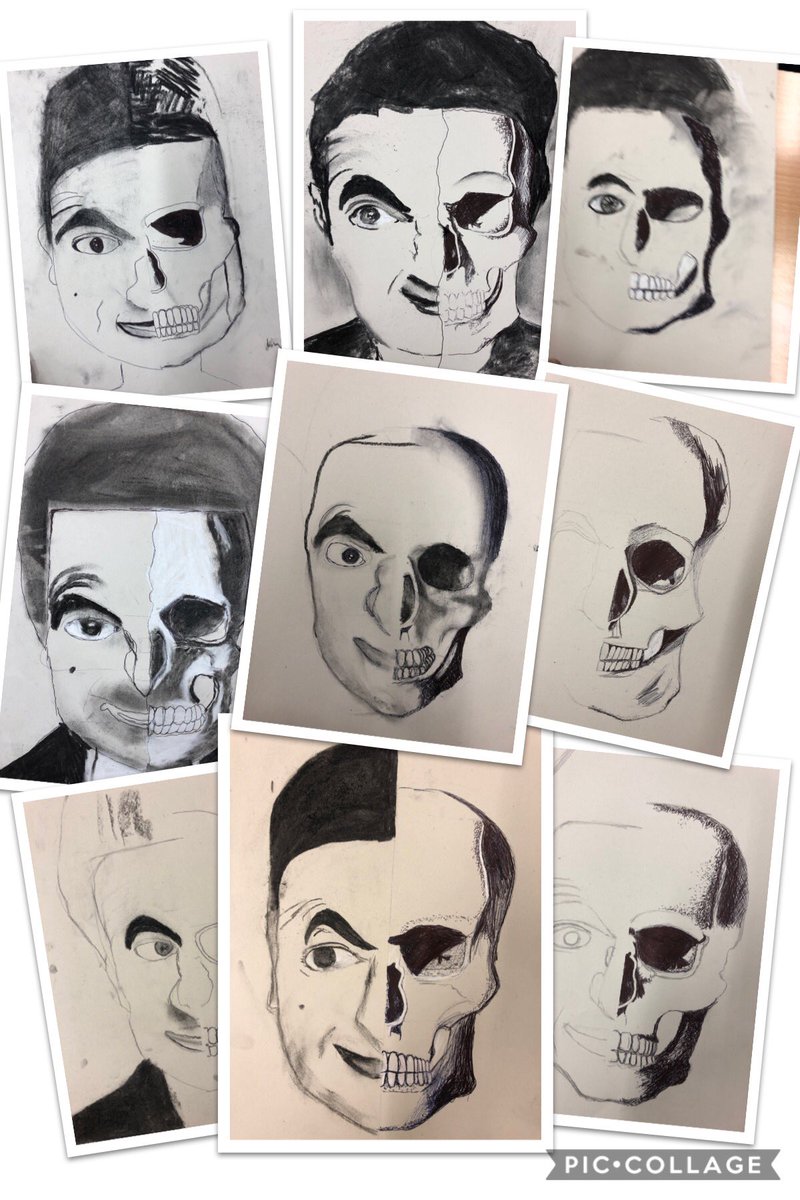 Great work from year 8 this week learning new skills in biro and charcoal, whilst also thinking about how a face is formed around the skull and how this informs how they might shade it. <a href="/DownendschNews/">Downend School</a>  <a href="/DownendScience/">DownendScience</a>