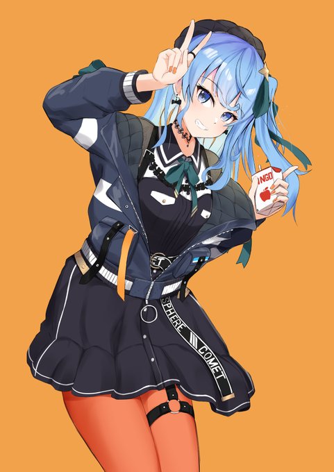 「blue hair thigh strap」 illustration images(Latest)｜15pages