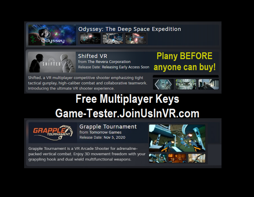 JoinUsInVR's tweet image. New games all the time.  
✅Show some love (Like+Retweet)
✅Join us in chat.JoinUsInVR.com to win games in the GIVEAWAY channel or become a game tester and get them even faster!