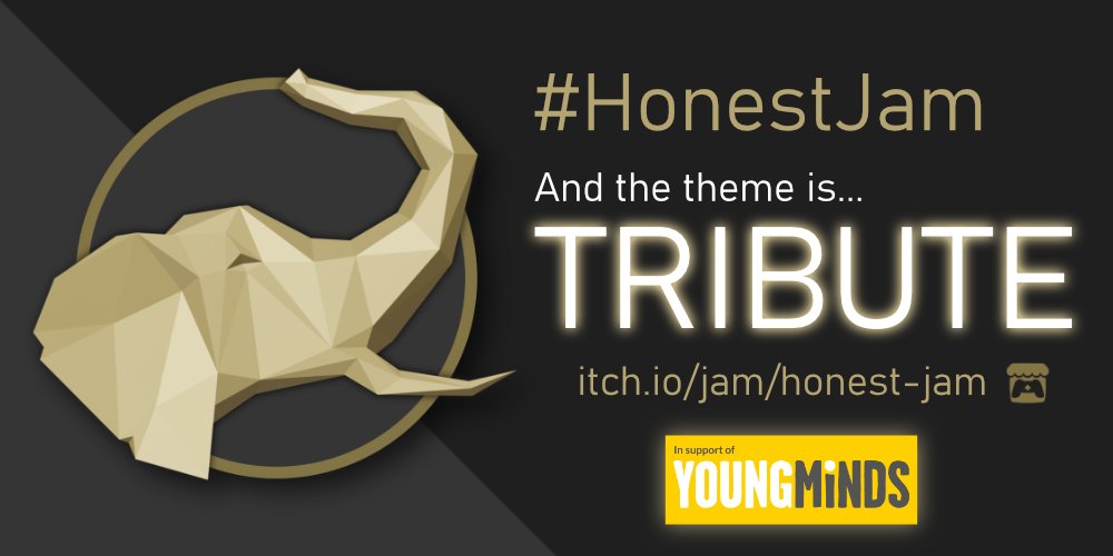 HonestDanGames's tweet photo. The theme for the first #HonestJam is TRIBUTE!

- Make an original game where tribute is a part of the mechanic or story

or

- Make a game that pays tribute to a game or genre that's important to you!

I'll be streaming it all week on Twitch.

Sign ups: https://t.co/jZOhzoHxFn https://t.co/usrSCnfGte