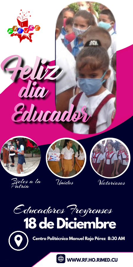 DGERafaelFreyre's tweet photo. PARTICIPA CON  NOSOTROS, ACTO POR EL DIA DEL EDUCADOR. FELICIDADES EDUCADORES FREYRENSES. #EducacionHolguin #EducacionFreyre @DPEHolguin @AMPPFreyre https://t.co/KRY3YNcM8C