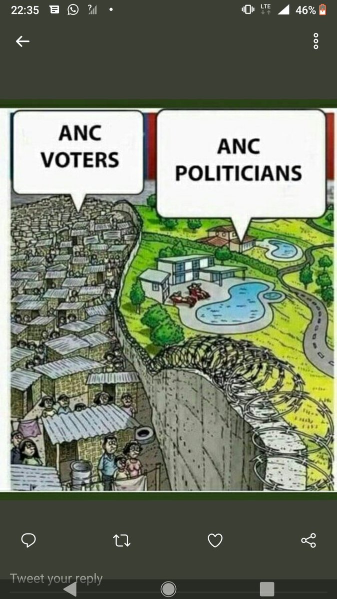 ANCs Fatal Segregation of Classes has progressively created the worst economic imbalance since 94'The Rich have been getting Richer whilst the prospects of the poor have growing gloomier, a Situation Further Worsened by COVID19In Short ANC Has Plunged Blacks Into Poverty Hell