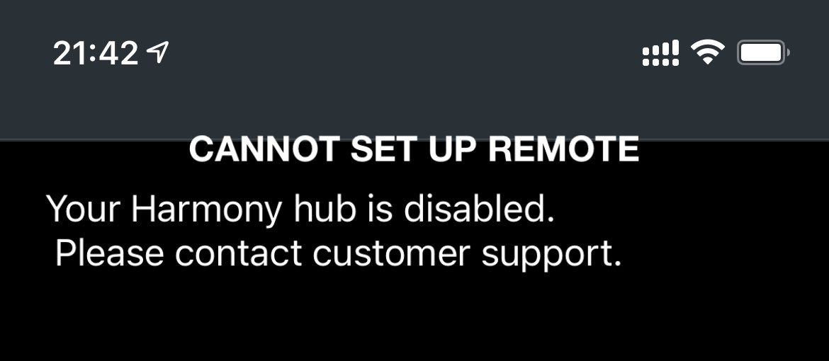 Hello! <a href="/Logitech/">Logitech</a> has disabled my Harmony hub. Please enable it!  Still no reply from customer support ... :(