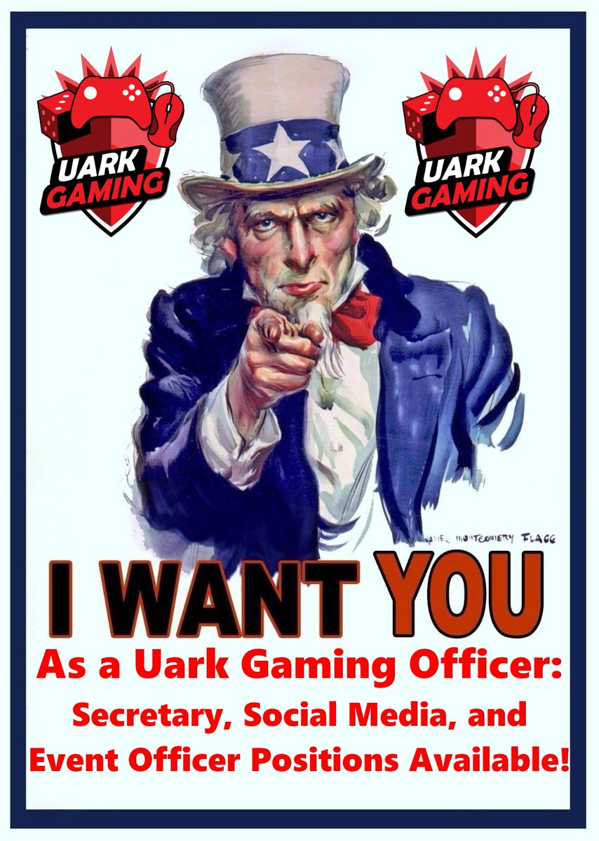 UARKGaming's tweet photo. What's that? UARK Gaming is looking for officer nominations? 👀 Yeah we are! Members, keep an eye on your email - you should have received an email with more information and a survey link. Take it if you're interested! https://t.co/mWg7d2Xcyz