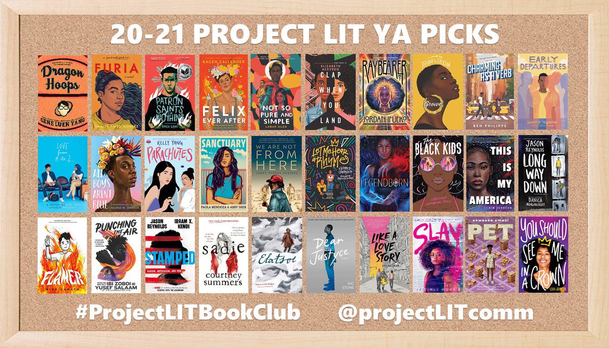 ProjectLITComm's tweet photo. For the Friday afternoon crowd: Our updated bulletin boards! #ProjectLITBookClub https://t.co/ciQyRBMelj