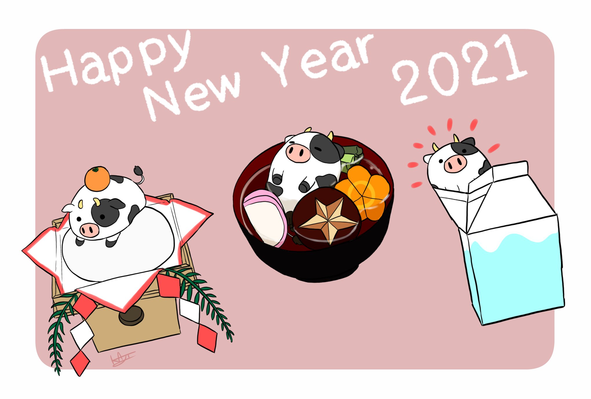 Kaji 21年の年賀イラストです W ノ 今年も描きました ご自由に保存してお使いください 年賀状 フリー素材 21年 うし T Co Rpfygkmjgr Twitter